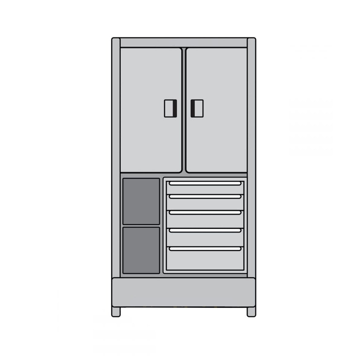 OilSafe® Bulk Storage Cabinet (Black) – Model B (45" x 45" x 88") with 76 Gal Spill Pan (SKU: 890151)