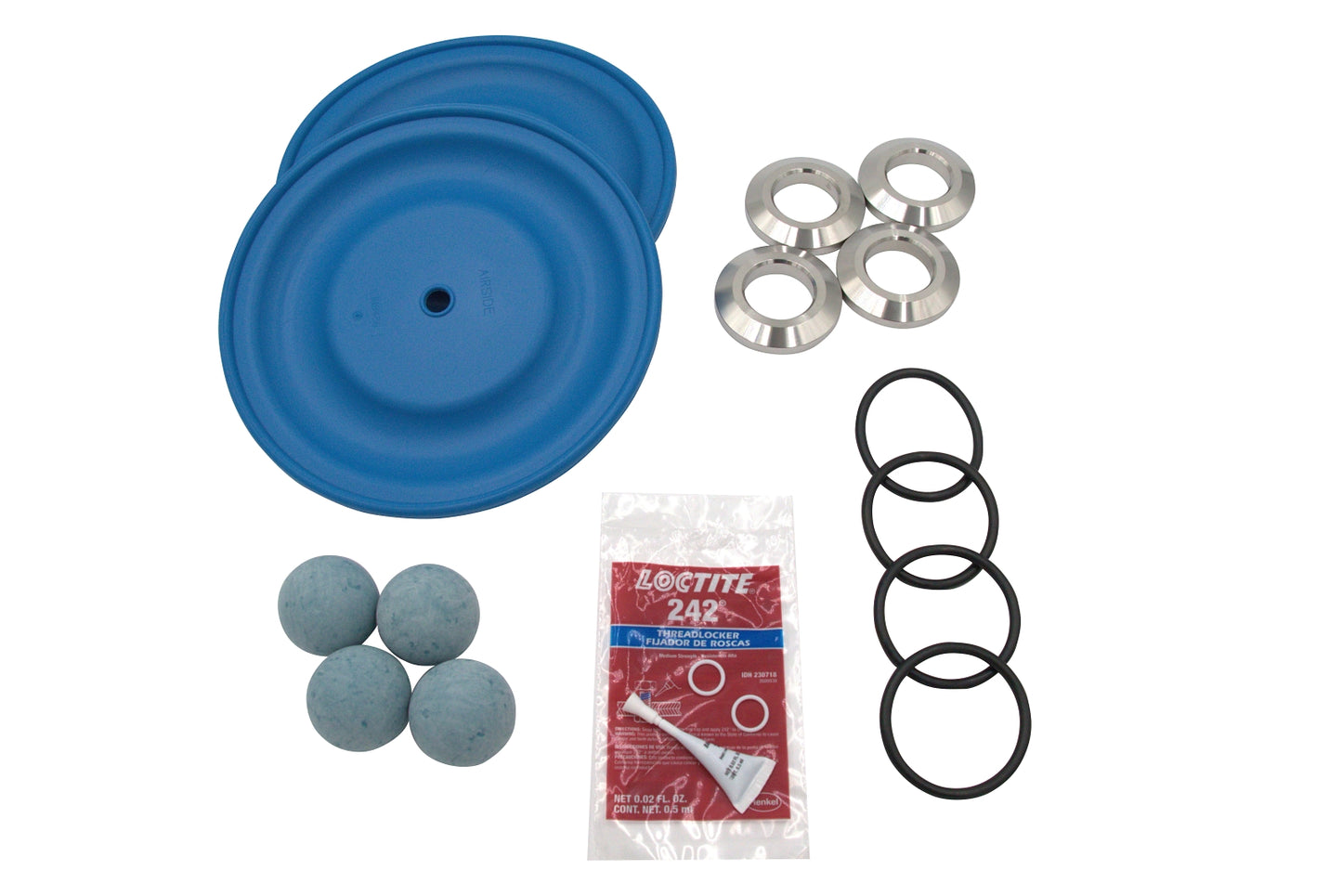 GRACO SaniForce 1590 FG Complete Fluid Repair Kit with SS Seat, SP Ball, SP Diaphragm, EP Seal (Part No. FK2222)