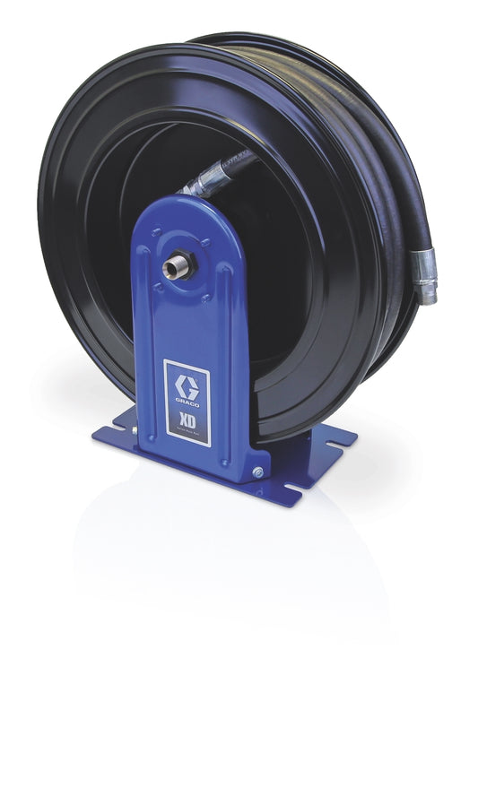 GRACO XD30™ Pressure Wash Hose Reel, 1/2 in. (13 mm) Inlet, Bare Reel (3/8 in. X 75 ft. (10 mm X 23 m) Capacity), NPT, Truck/Bench Mount, Metallic Blue (Part No. HSHFFB)