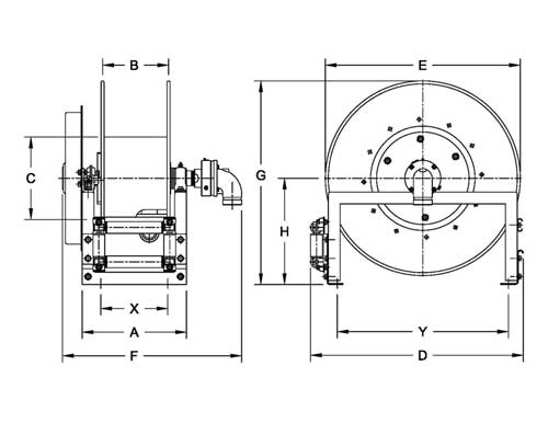 Hannay Reel 922-30-31-10.5A | Hose & Cable Reel | Spec Roller Position, Whj-1590 Buna Seals, Spec Riser – Durable Industrial Hose Management Solution