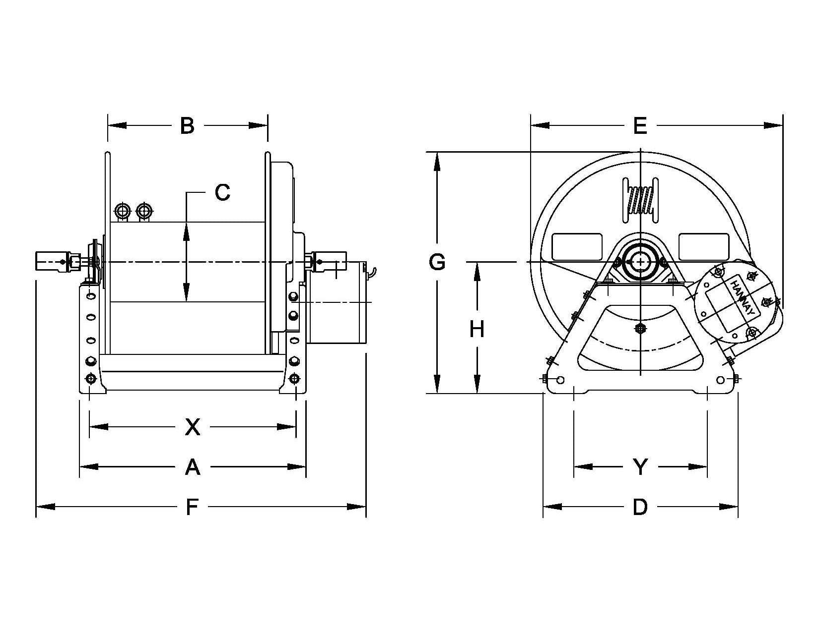 Hannay Reel E2016-17-18 | Hose & Cable Reel | 12V, 227 Meter Capacity, Glt Viton Seals, Stainless Steel Components – Durable Industrial Grade Reel