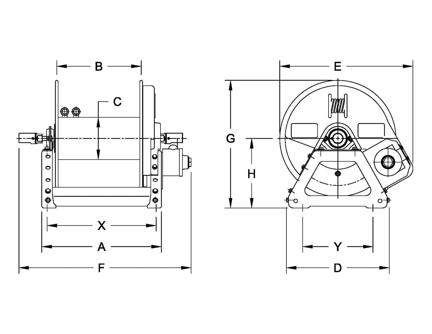 Hannay Part 1/4" Dual Barstock Steel Hub Assembly | Spec Model & Riser Fitting | Durable Steel Construction, Precision Fit – Reliable Hose Reel Component
