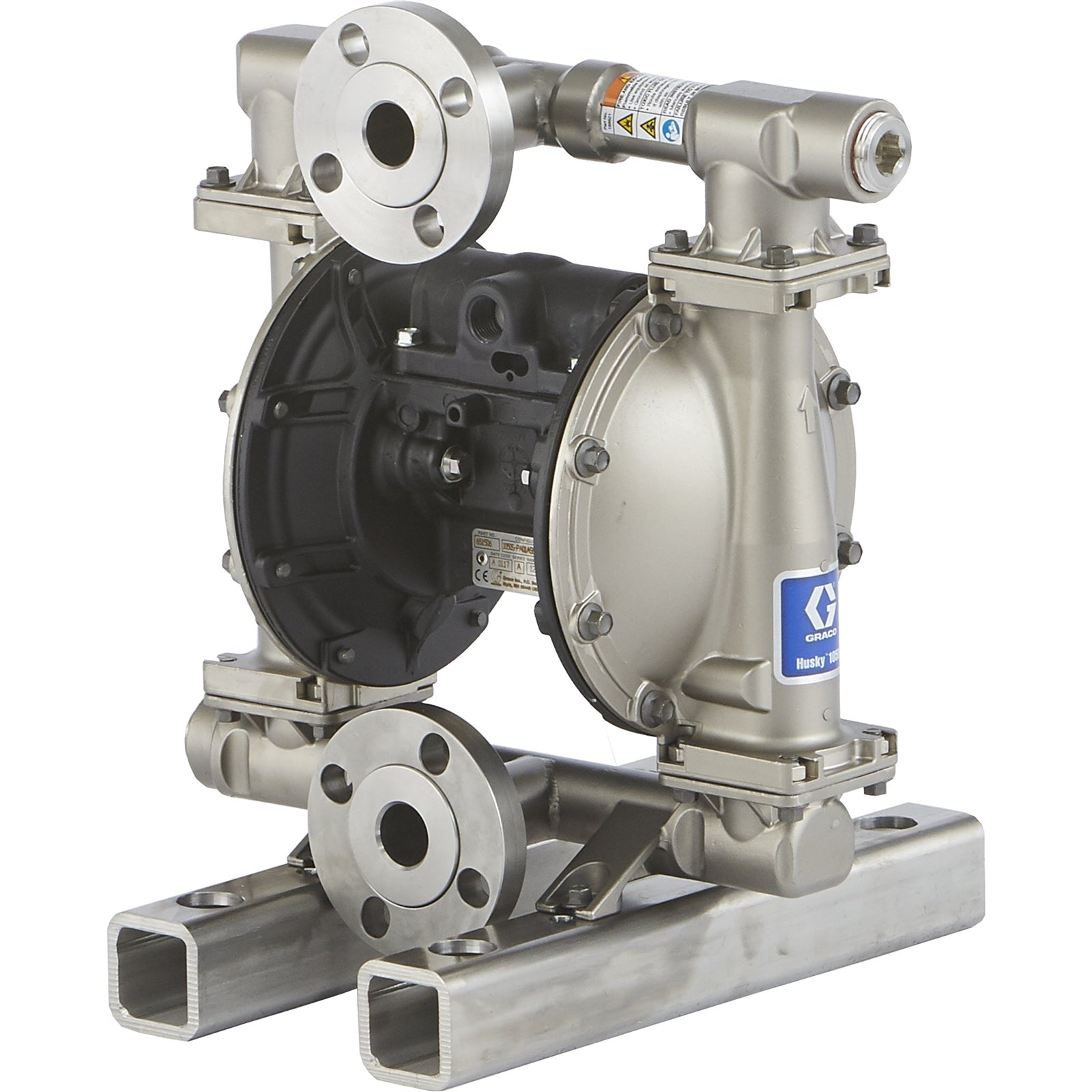 GRACO Husky 1050 (Horizontal Outlet) SS Pump, AL Center Section, SS Seats, SS Balls & PO Diaphragm (Part No. 651511)