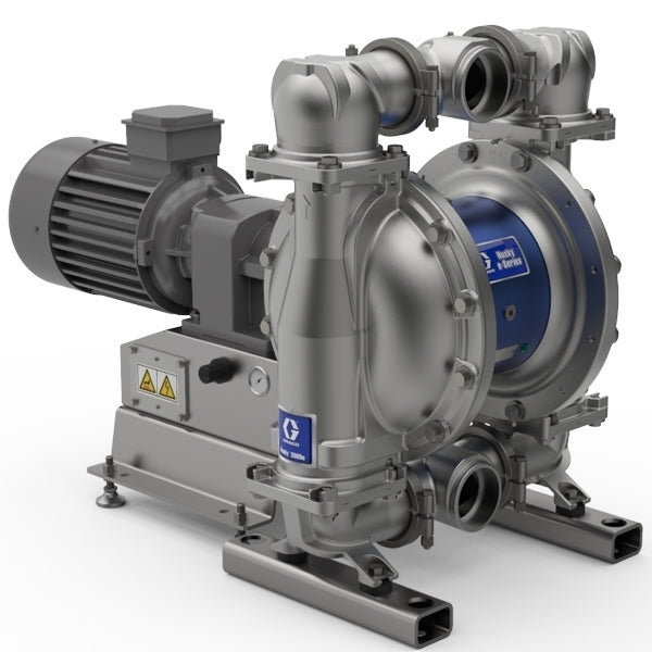 GRACO Husky 3300e 3" SS Electric Diaphragm Pump (7.5 HP AC Motor, 240V CMPSR, End Port BSP, AL Center, GE Seat, GE Ball, GE Diaphragm) (Part No. 659812)