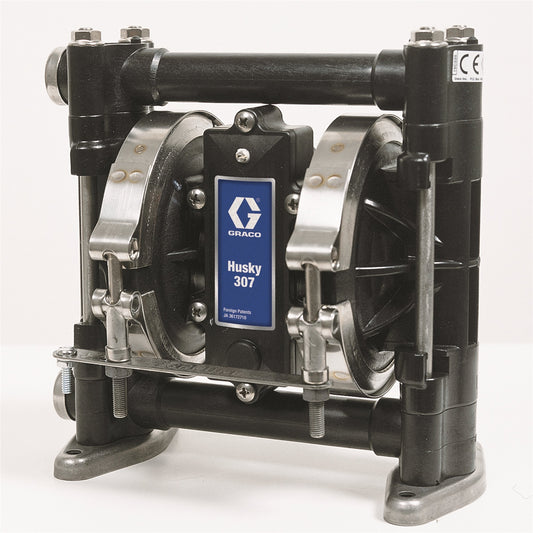 Graco D3A255 Husky 307 Acetal (3/8" Bsp) Standard Pump, Polypropylene Center Section, Acetal Seats, Tpe Balls & Tpe Diaph Innoflo Solutions