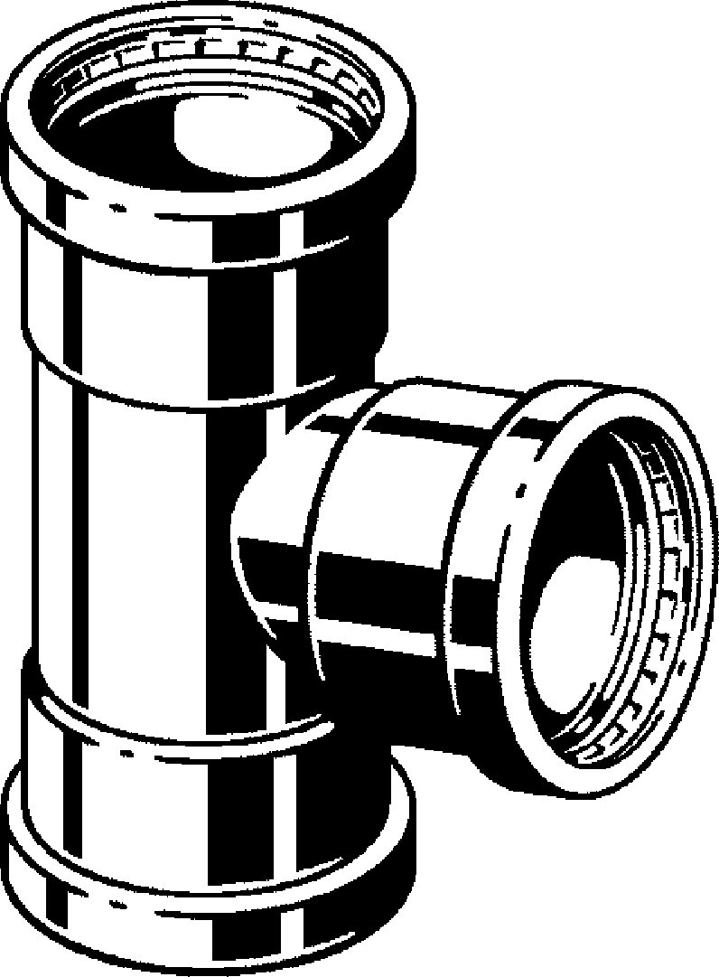 Seapress Xl Tee – Cunife 90/10, 108mm Press × 76.1mm Press × 108mm Press | Viega Seapress Metric Press System | Viega SeaPress System (SKU: 453879)