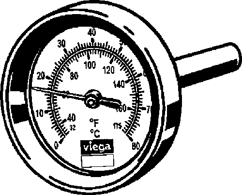 Viega Bimetallic Thermometer, Steel | Viega ProPress System (SKU: 23460)