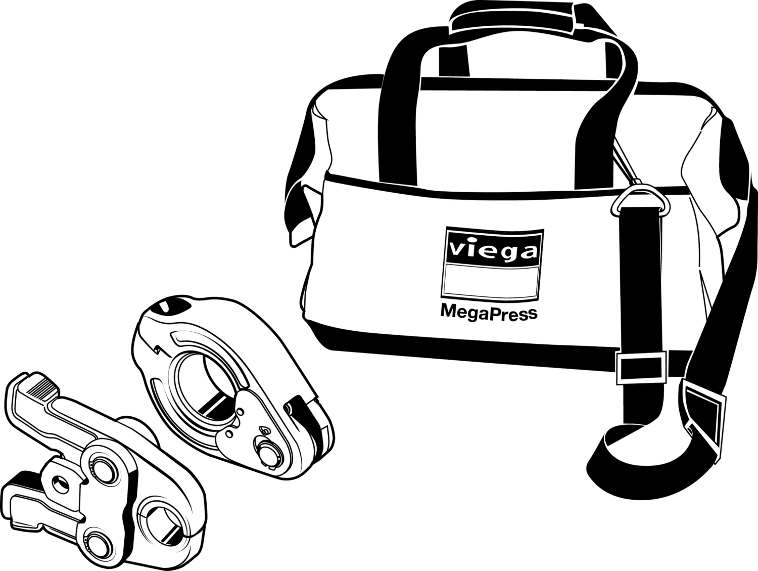 Viega Megapress Standard Press Jaw And Ring Set, Steel, For D: 1/2" – 2 | Viega MegaPress System (SKU: 56013)