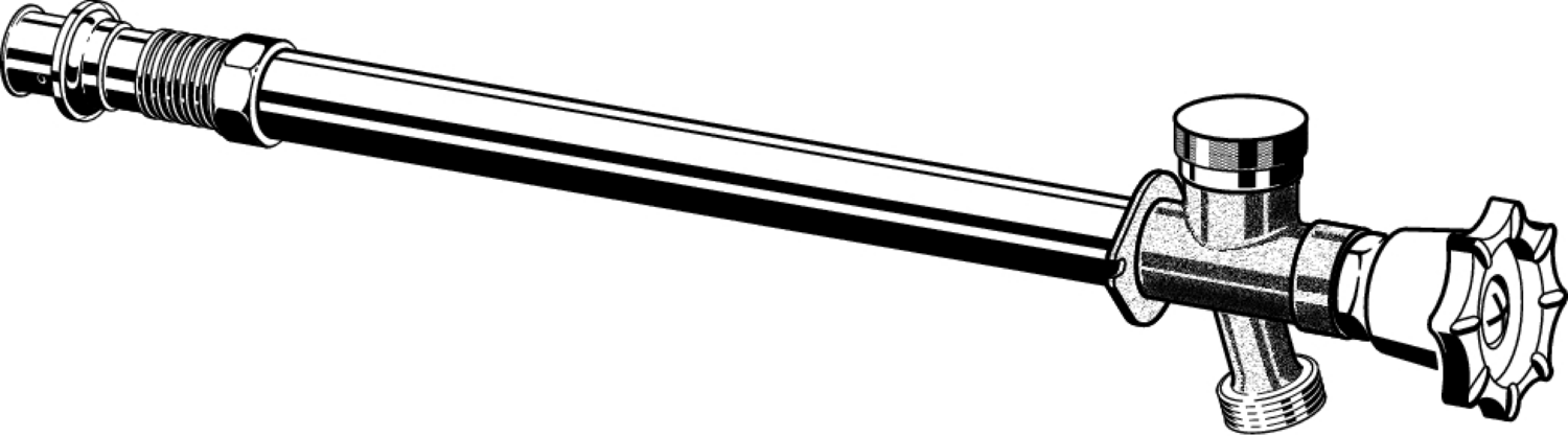 Viega Pureflow Press Wall Hydrant Chrome – Plated Brass L[in]: 10 – 3/4" | Viega ProPress System (SKU: 97121)