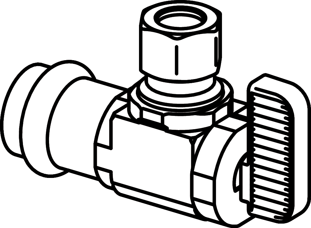 Viega Propress Stop Valve Nickel – Plated Brass Cts: 3/8" – 1/2" | Viega ProPress System (SKU: 89995)