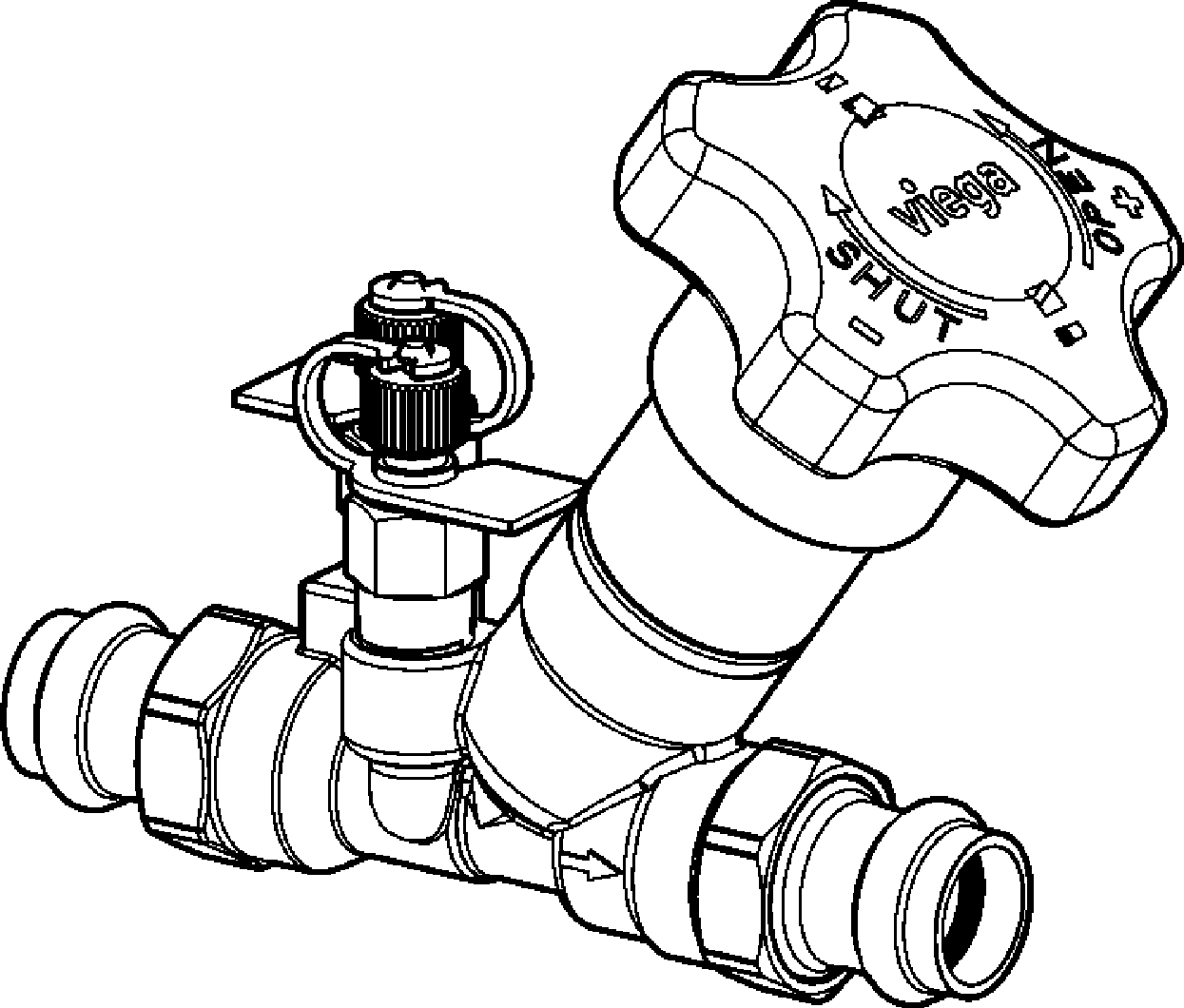 Viega Propress Manual Balancing Valve Brass Valve Size (cts): 11/4 Gpm = Gallons Per Minute: 8.56 – 19.81 – 11/4 × 11/4 | Viega ProPress System (SKU: 82125)