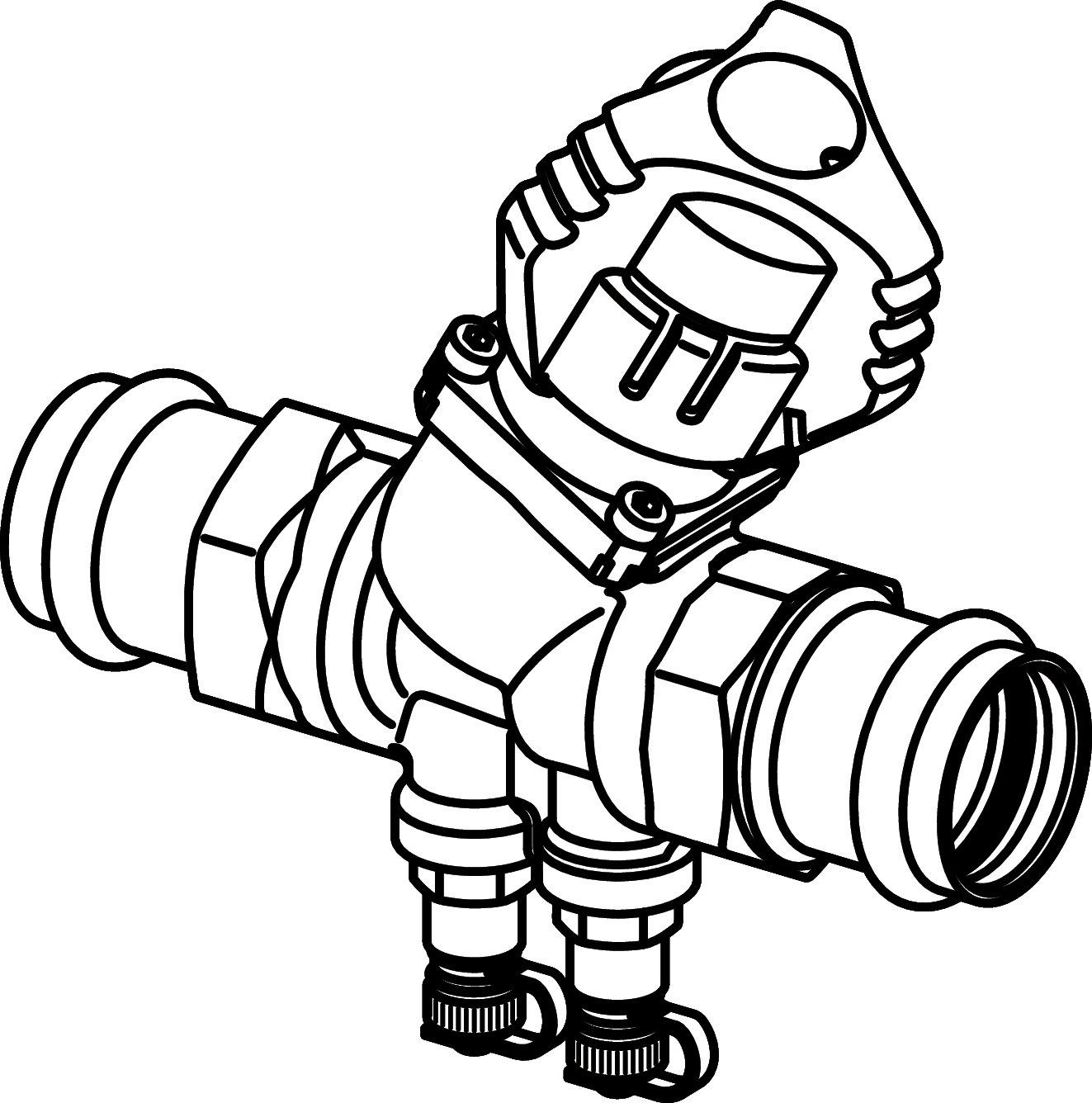 Viega Propress Dynamic Balancing Valve Brass Ductile Iron Valve Body: Ductile Iron – 2 × 2 | Viega ProPress System (SKU: 87330)