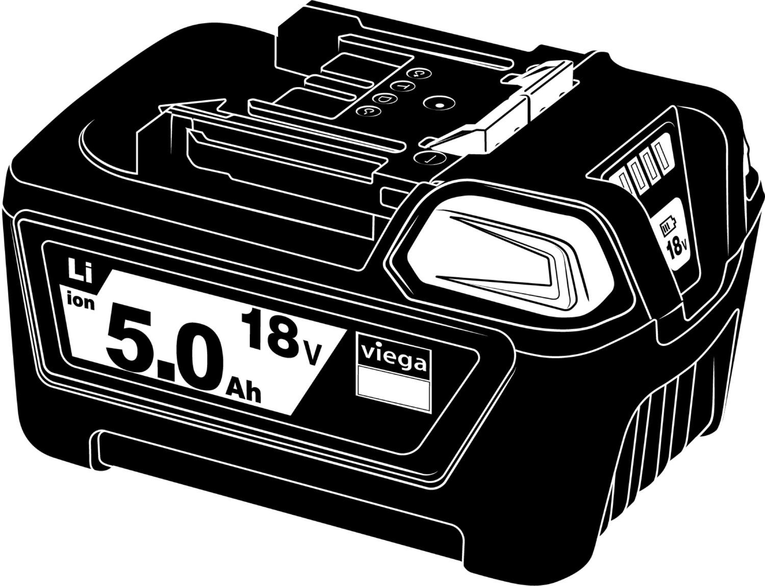 Press Tool Battery, Lithium – Ion, V: 18 V, 2.5 Ah | Viega ProPress System (SKU: 57260)