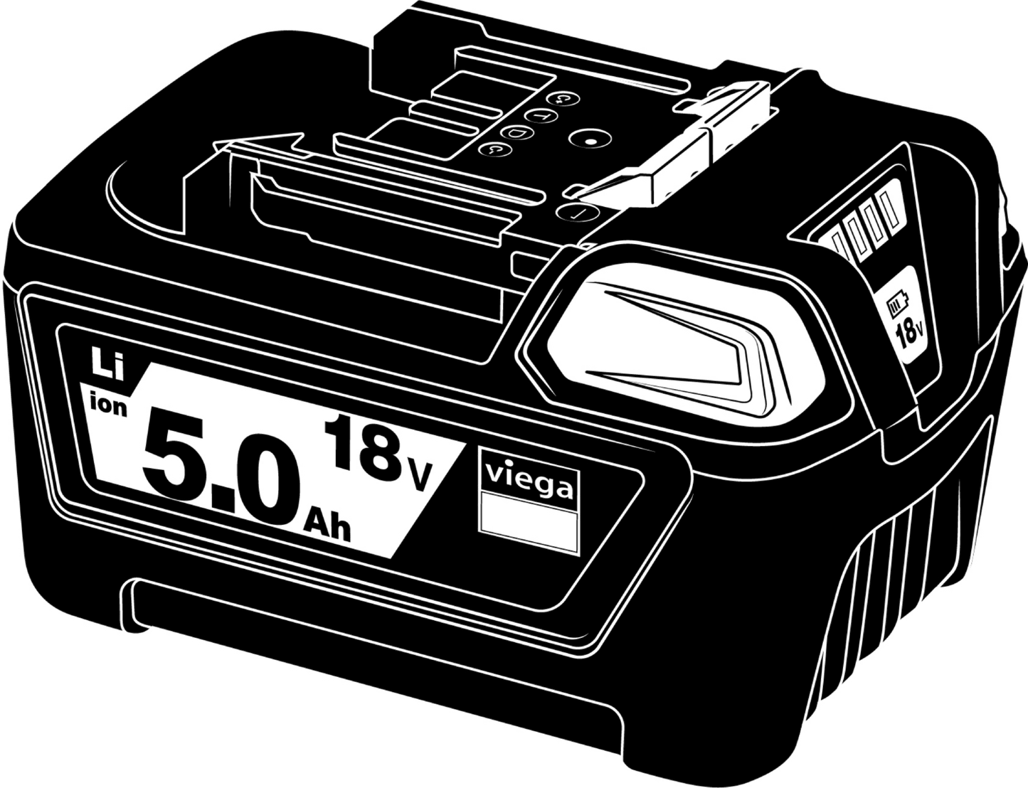 Press Tool Battery, Lithium – Ion, V: 18 V, 5 Ah | Viega ProPress System (SKU: 57261)