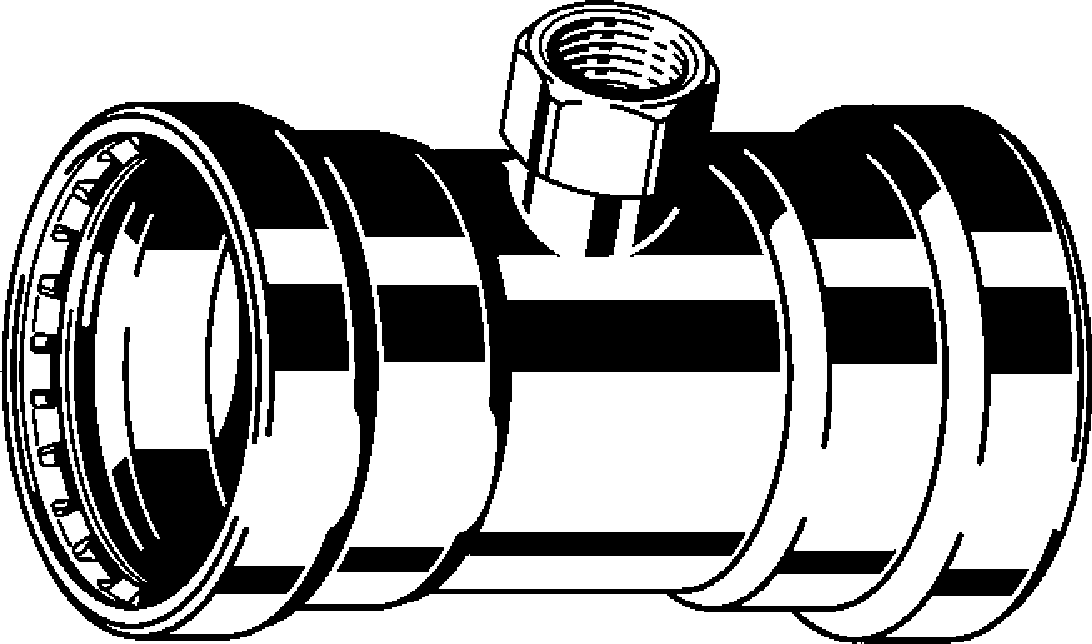 Viega Megapress Tee 304 Stainless Steel Fpt: 3/4" – 21/2 × 21/2 | Viega MegaPress System (SKU: 95620)