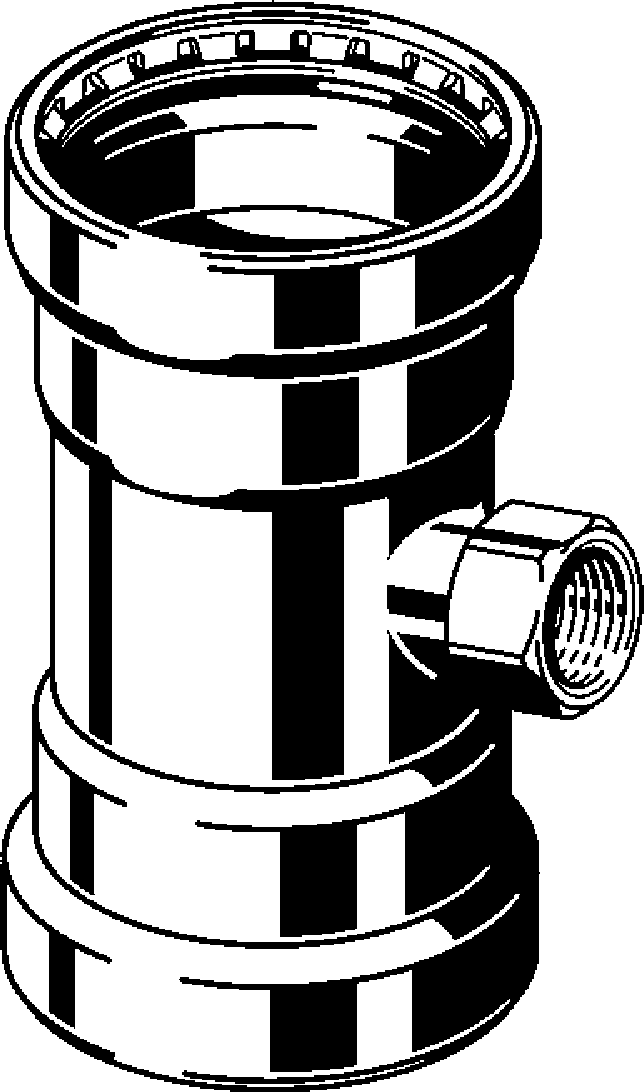 Viega Megapress Tee Carbon Steel Zinc – Nickel Coating Fpt: 3/4" – 21/2 × 21/2 | Viega MegaPress System (SKU: 26625)