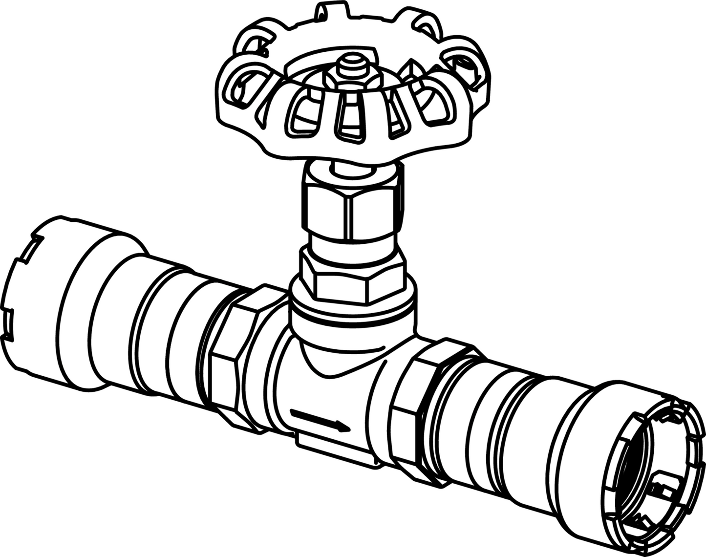 Viega Megapress 316 Globe Valve, Stainless Steel 316, P1: 1¼; P2: 1¼ - Innoflo Solutions Inc.