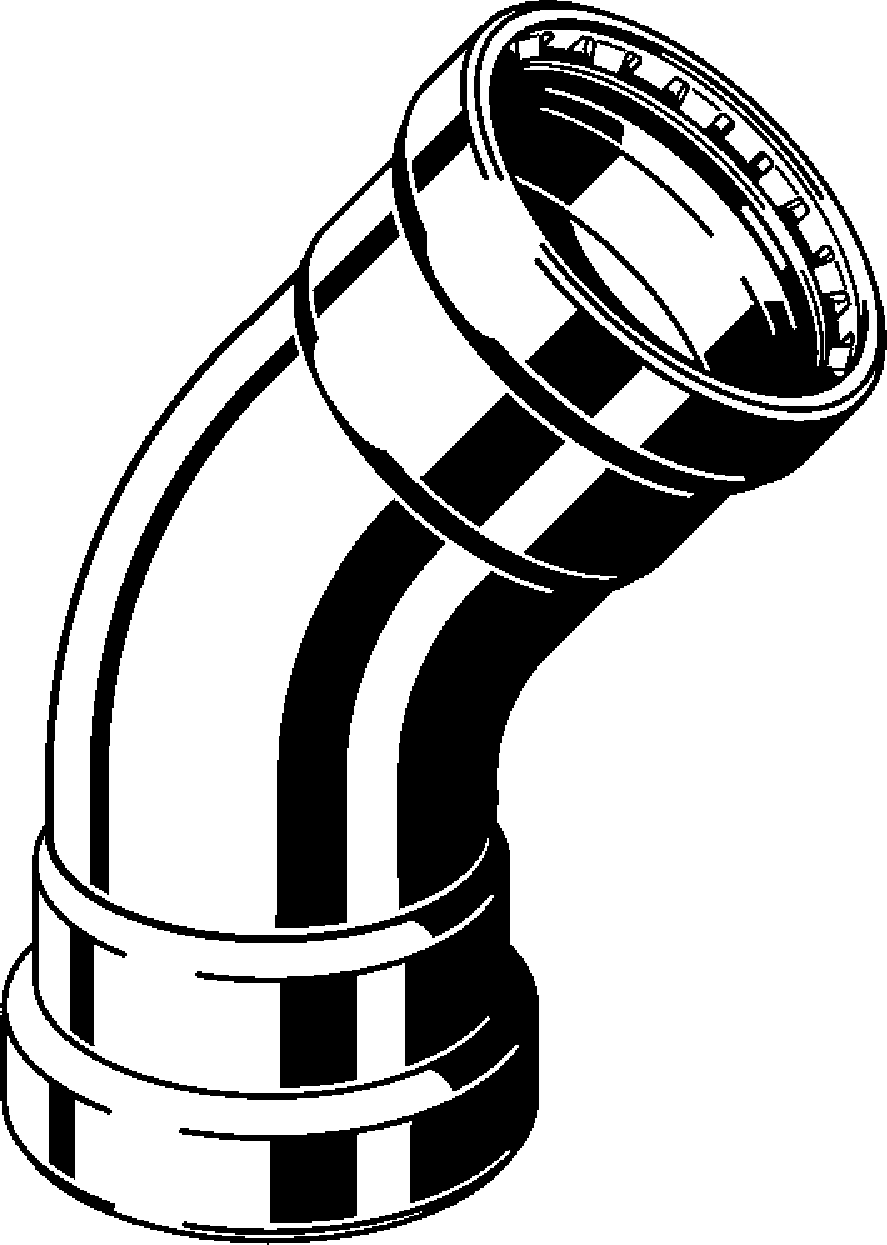 Viega Megapressg 45° Elbow Carbon Steel Zinc – Nickel Coating – 3 × 3 | Viega MegaPressG System (SKU: 28635)