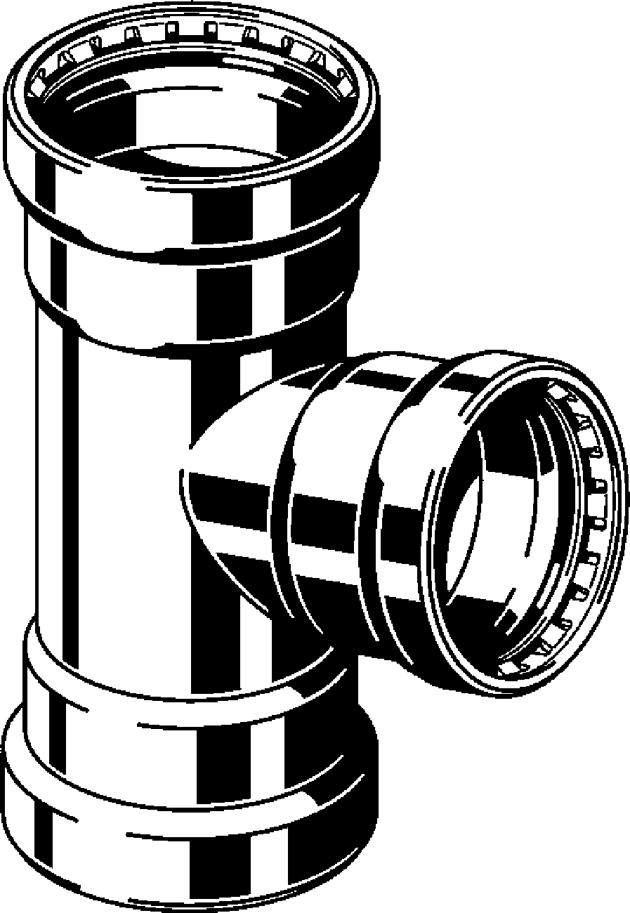 Viega Megapress Tee 316 Stainless Steel – 4 × 4 × 2 | Viega MegaPress System (SKU: 98480)