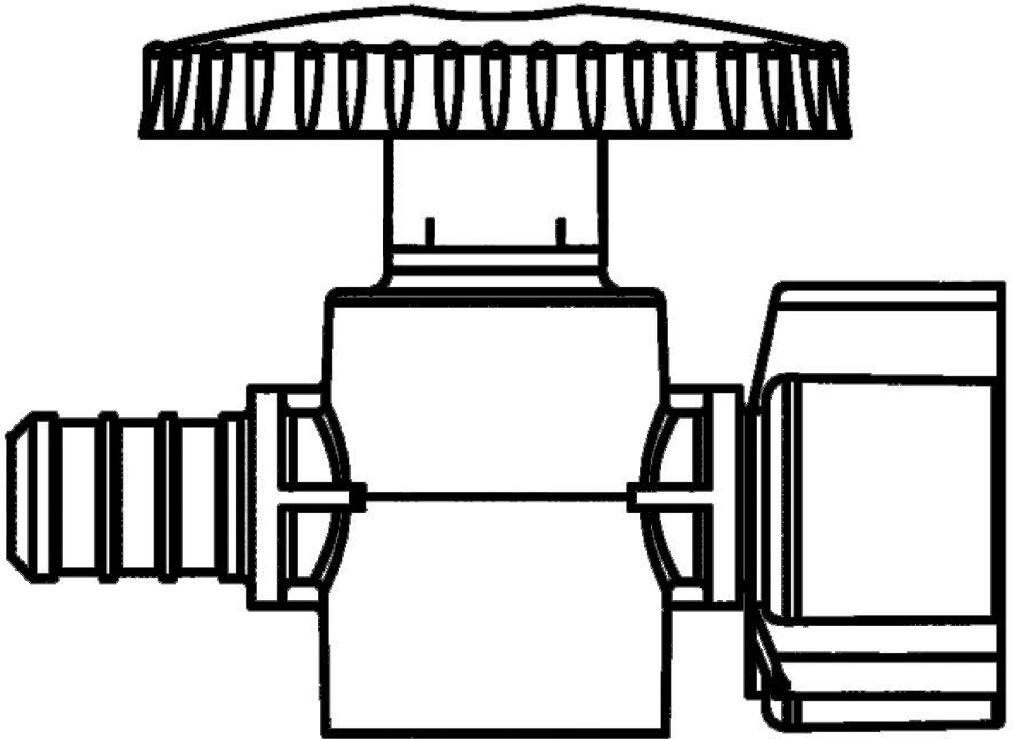Viega Pureflow Crimp Stop Valve Polyalloy Crimp: 3/8" Lav: 1/2" – P: 3/8" – P: 3/8" Lav: 1/2" – P: 3/8" | Viega ProPress System (SKU: 43023)