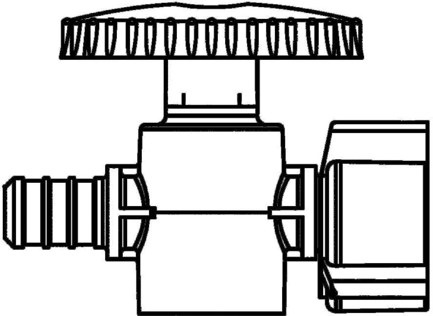 Viega Pureflow Crimp Stop Valve Polyalloy Crimp: 3/8" Lav: 1/2" – P: 3/8" – P: 3/8" Lav: 1/2" – P: 3/8" | Viega ProPress System (SKU: 43023)