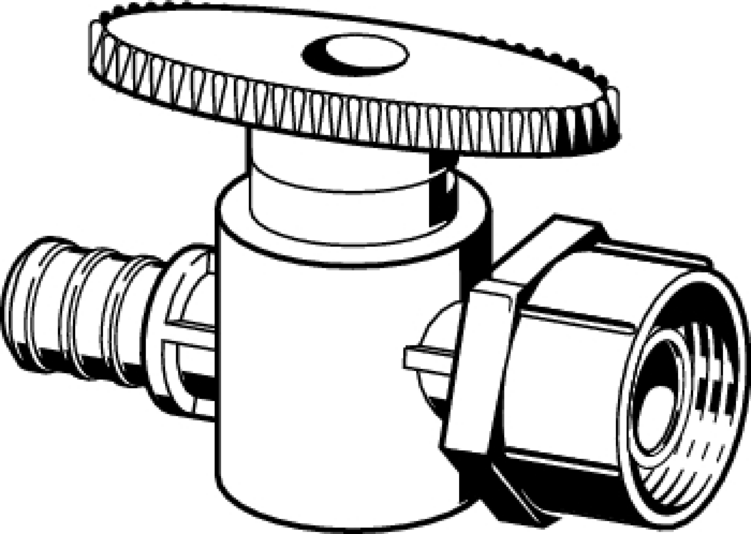 Viega Pureflow Crimp Stop Valve Polyalloy Crimp: 1/2" Closet: 1/2" – P: 1/2" – P: 1/2" Closet: 1/2" – P: 1/2" | Viega ProPress System (SKU: 43003)