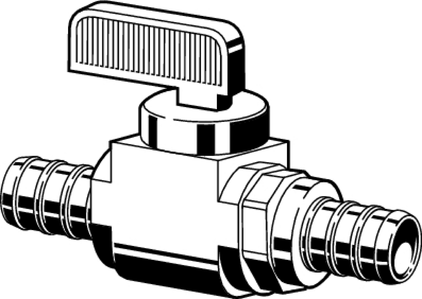 Viega Pureflow Crimp Stop Valve Brass Crimp1: 3/4" Crimp2: 3/4" – P1: 3/4" × P2: 3/4" – P1: 3/4" Crimp2: 3/4" – P1: 3/4" × P2: 3/4" | Viega ProPress System (SKU: 46044)