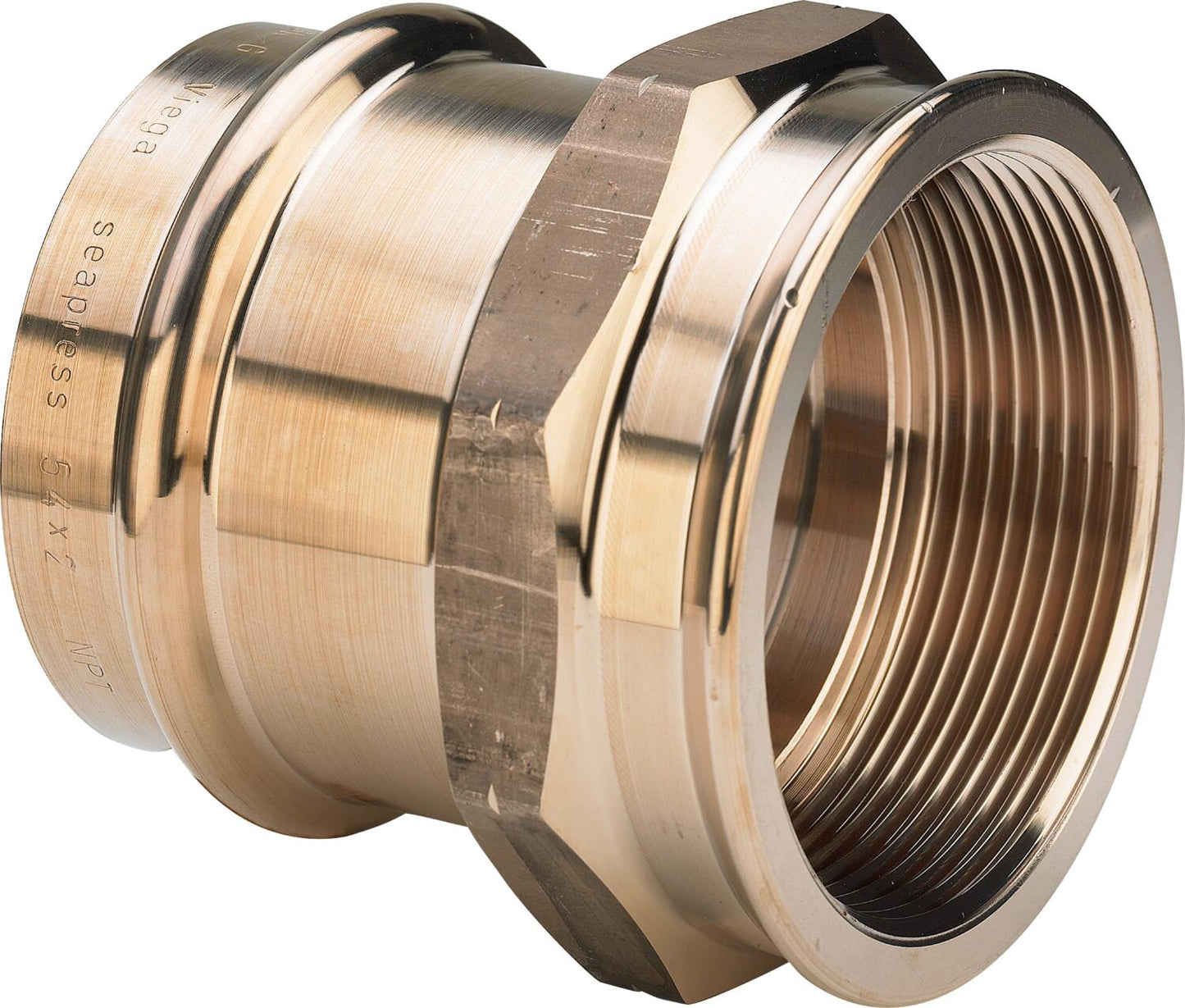 Seapress Adapter – Cunife 90/10, 28mm Press × 1"npt | Viega Seapress Metric Press System | Viega SeaPress System (SKU: 461201)