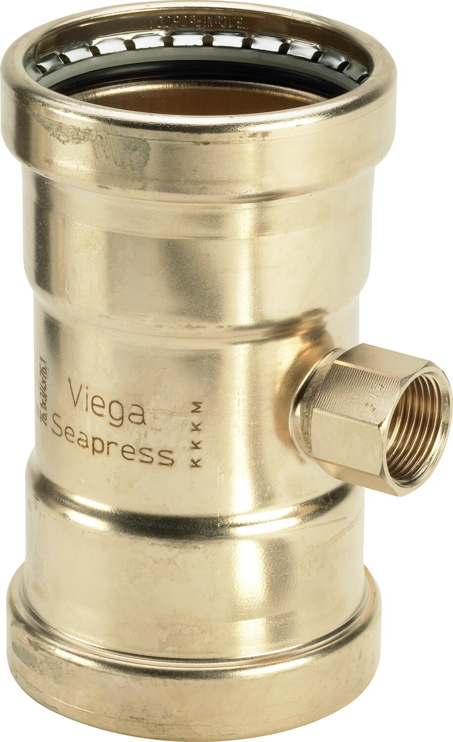 Seapress Xl Tee – Cunife 90/10, 76.1mm Press × Rp 3/4" (bspt Female Thread) × 76.1mm Press | Viega Seapress Metric Press System | Viega SeaPress System (SKU: 453770)