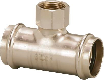 Seapress Tee – Cunife 90/10, 54mm Press × Rp 3/4" (bspt Female Thread) × 54mm Press | Viega Seapress Metric Press System | Viega SeaPress System (SKU: 453763)