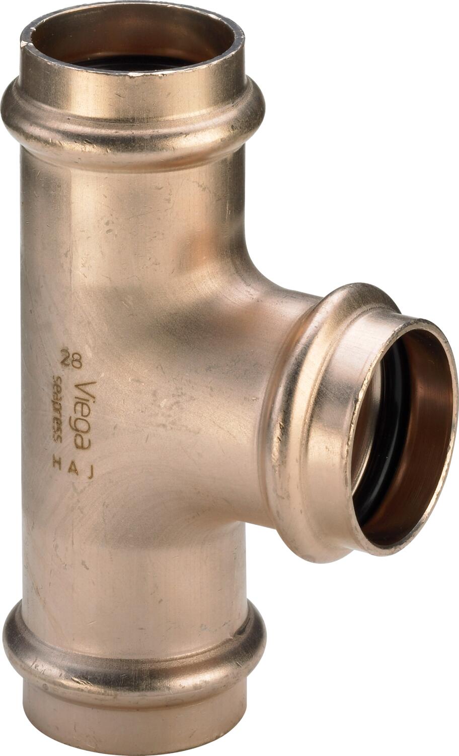 Seapress Tee – Cunife 90/10, 22mm Press × 22mm Press × 22mm Press | Viega Seapress Metric Press System | Viega SeaPress System (SKU: 453480)