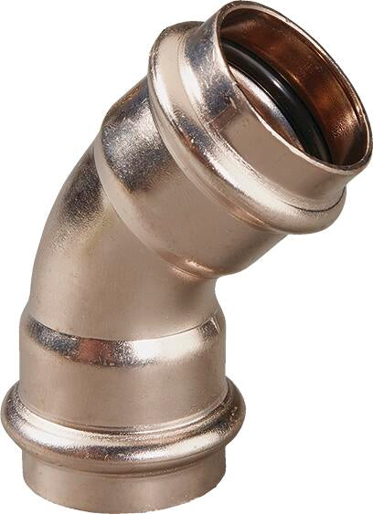 Seapress 45° Elbow – Cunife 90/10, 15mm Press × 15mm Press | Viega Seapress Metric Press System | Viega SeaPress System (SKU: 453886)