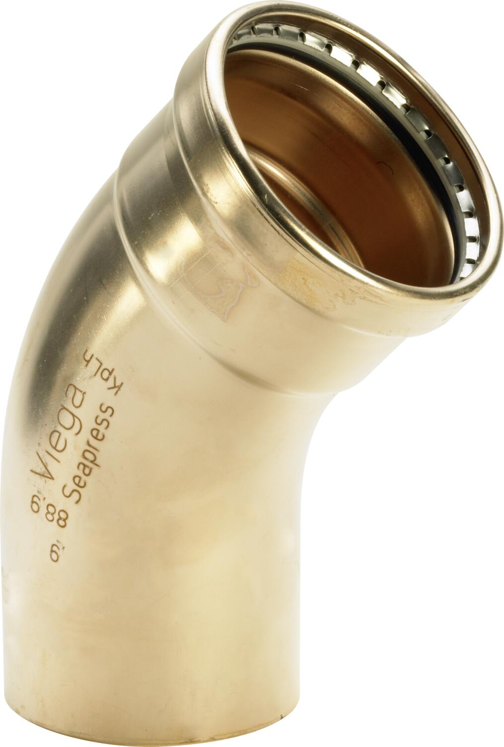 Seapress Xl 45° Elbow – Cunife 90/10, 88.9mm Ftg × 88.9mm Press | Viega Seapress Metric Press System | Viega SeaPress System (SKU: 556594)