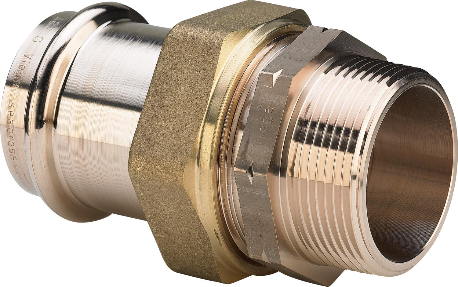 Seapress Union – Cunife 90/10, 22mm Press × 3/4"npt | Viega Seapress Metric Press System | Viega SeaPress System (SKU: 477240)