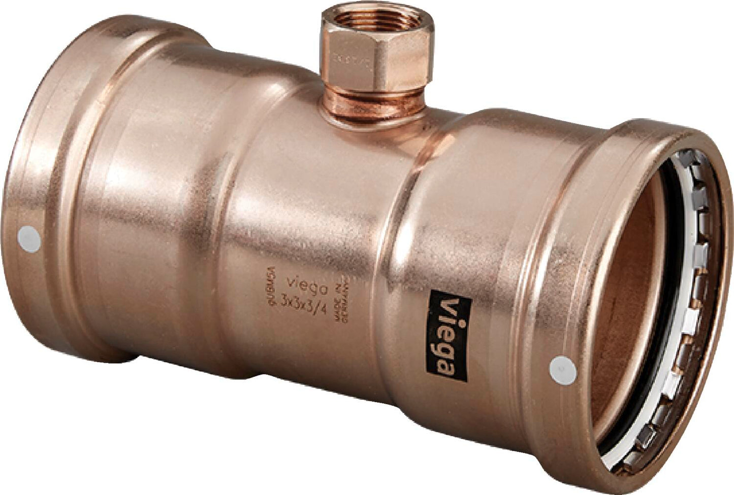 Viega Megapress Tee Cunife 90/10" Fpt: 1/2" – 4 × 4 | Viega SeaPress System (SKU: 88310)