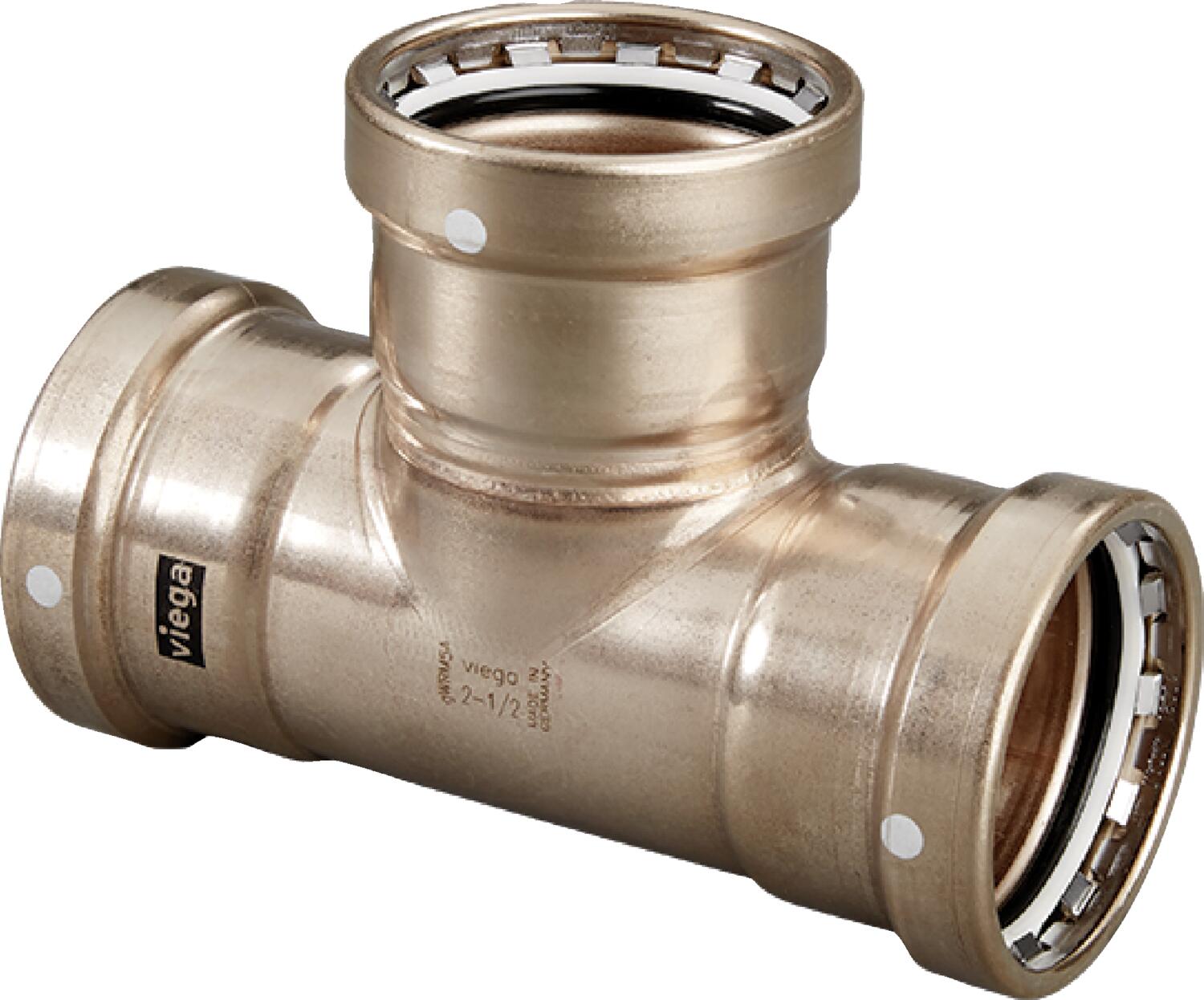 Viega Megapress Tee Cunife 90/10" – 3 × 3 × 21/2 | Viega SeaPress System (SKU: 88255)