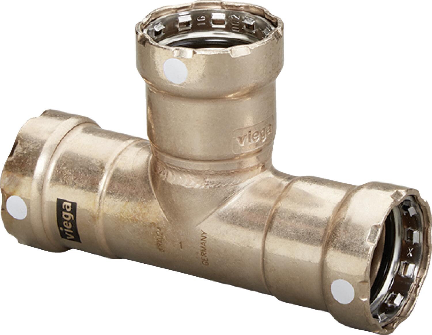 Viega Megapress Tee Cunife 90/10" – 2 × 2 × 2 | Viega SeaPress System (SKU: 88205)