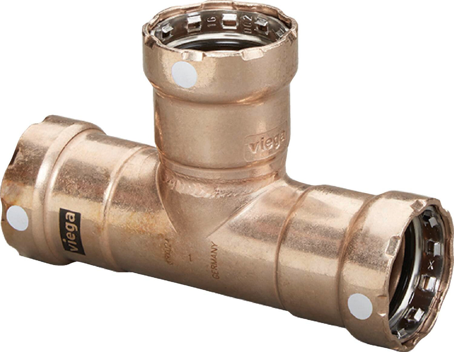 Viega Megapress Tee Cunife 90/10" – 2 × 2 × 1 | Viega SeaPress System (SKU: 88245)