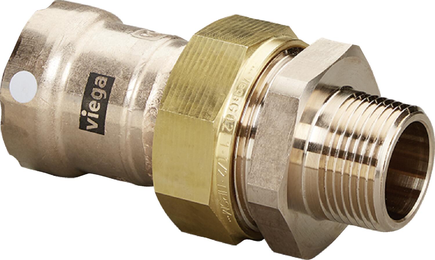 Viega Megapress Union Cunife 90/10" Mpt: 3/4" – 3/4" | Viega SeaPress System (SKU: 88655)