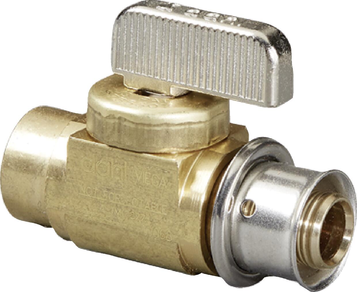 Shutoff Valve Brass C: 1/2" – 1/2" | Viega ProPress System (SKU: 17260)