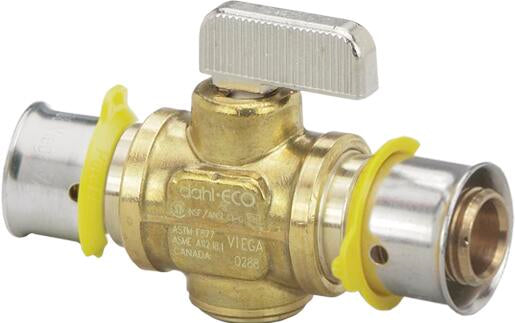 Viega Pureflow Press Ball Valve Brass – 1/2" × 1/2" | Viega ProPress System (SKU: 94521)