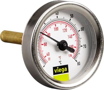 Viega Bimetallic Thermometer, Steel | Viega ProPress System (SKU: 23460)