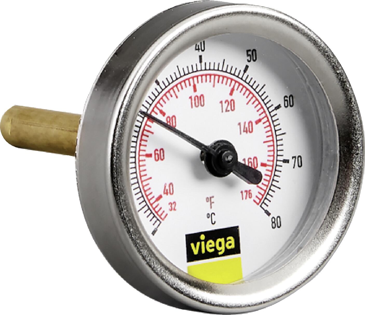 Viega Bimetallic Thermometer, Steel | Viega ProPress System (SKU: 23460)