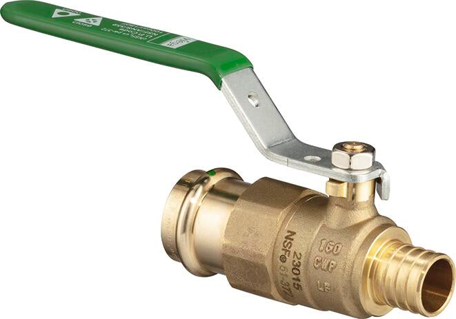 Viega Pureflow Crimp Ball Valve Bronze Brass Crimp: 1 – 1 × P: 1 – P: 1 – 1 × P: 1" | Viega ProPress System (SKU: 87895)