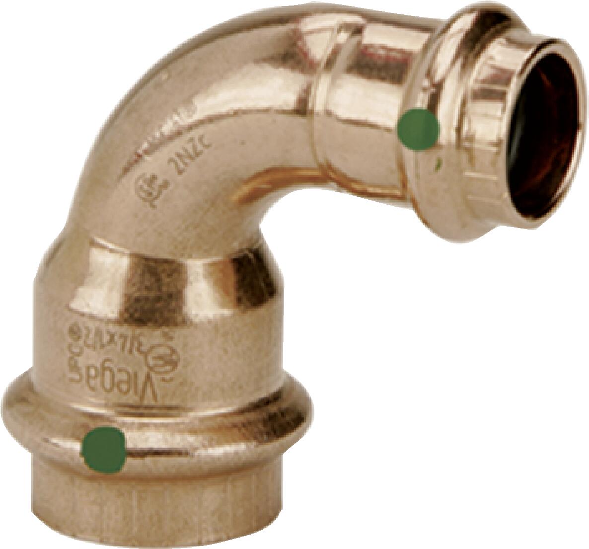 Viega Propress 90° Reducing Elbow Copper – 3/4" × 1/2" | Viega ProPress System (SKU: 77325)