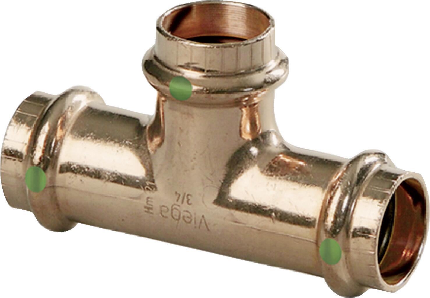 Viega Propress Tee Copper – 2 × 11/2 × 11/4 | Viega ProPress System (SKU: 15508)