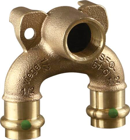 Viega Propress Double Drop Elbow Bronze Fpt: 1/2" – 3/4" × 3/4" | Viega ProPress System (SKU: 78802)