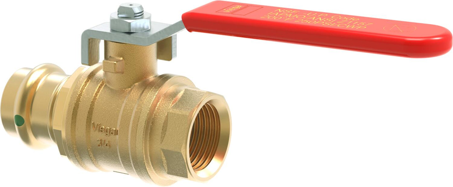 Viega Propress Ball Valve Bronze Brass Fpt: 3/4" – 3/4" | Viega ProPress System (SKU: 24035)