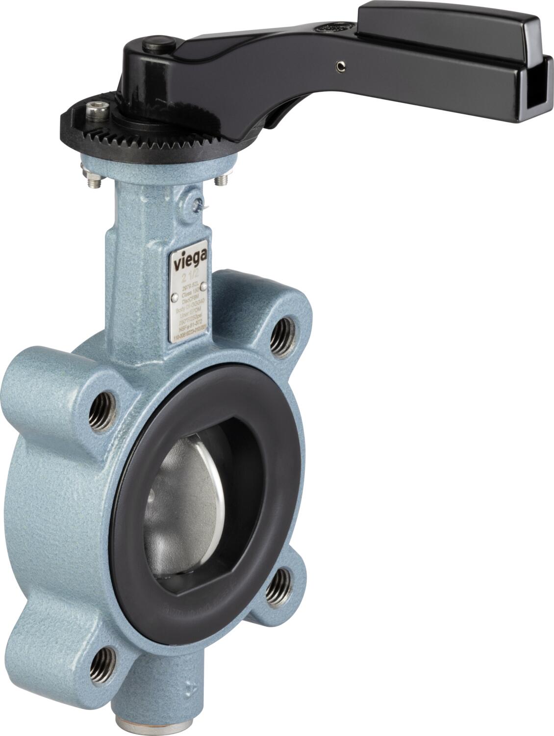 Viega Propress Butterfly Valve, Ductile Iron, Epoxy Powder-coated, D: 2½; Bolt Pattern: 4 - Innoflo Solutions Inc.