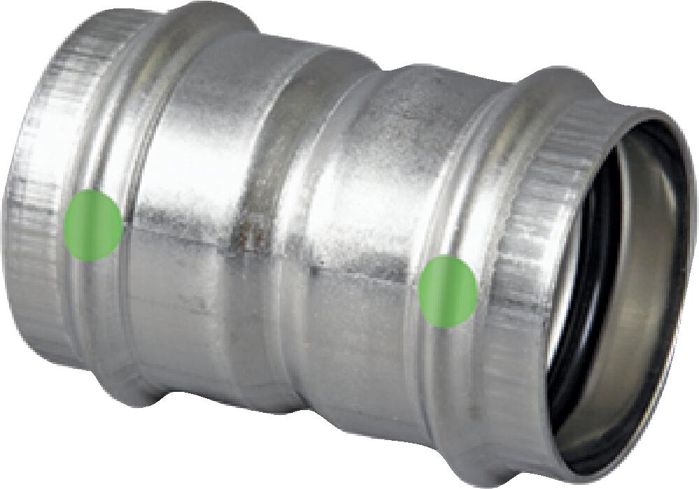 Viega Propress Coupling 316 Stainless Steel – 11/4 × 11/4 | Viega ProPress Stainless System (SKU: 80280)